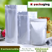 5 pcs Food Grade Aluminium Plastic Stand up Resealable Food Packaging Bag For Nuts
